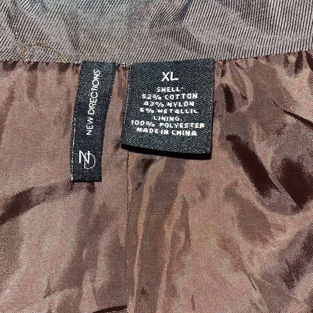 New Directions women’s mocha brow zip up jacket Size XL - Picture 8 of 10